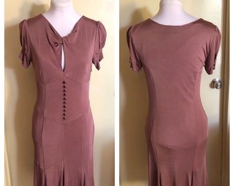 Repro Vintage 1930s Style Pinkish Karen Millen Dress | 36 Bust | 1930s Style Dress