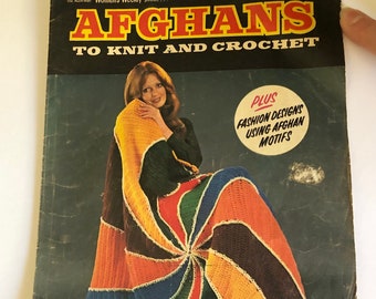 Vintage 1972 Women's Weekly 'Afghans' Knit & Crochet Booklet  | 1970s Knitting/Crochet