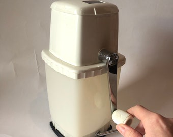 Vintage 1960s Swing-A-Way White Ice Crusher| Manual ice crusher | 60s Barware