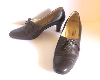 Vintage mid 1950s Brown Leather Italian Ladies Pumps | 1950s shoes | Vintage shoes