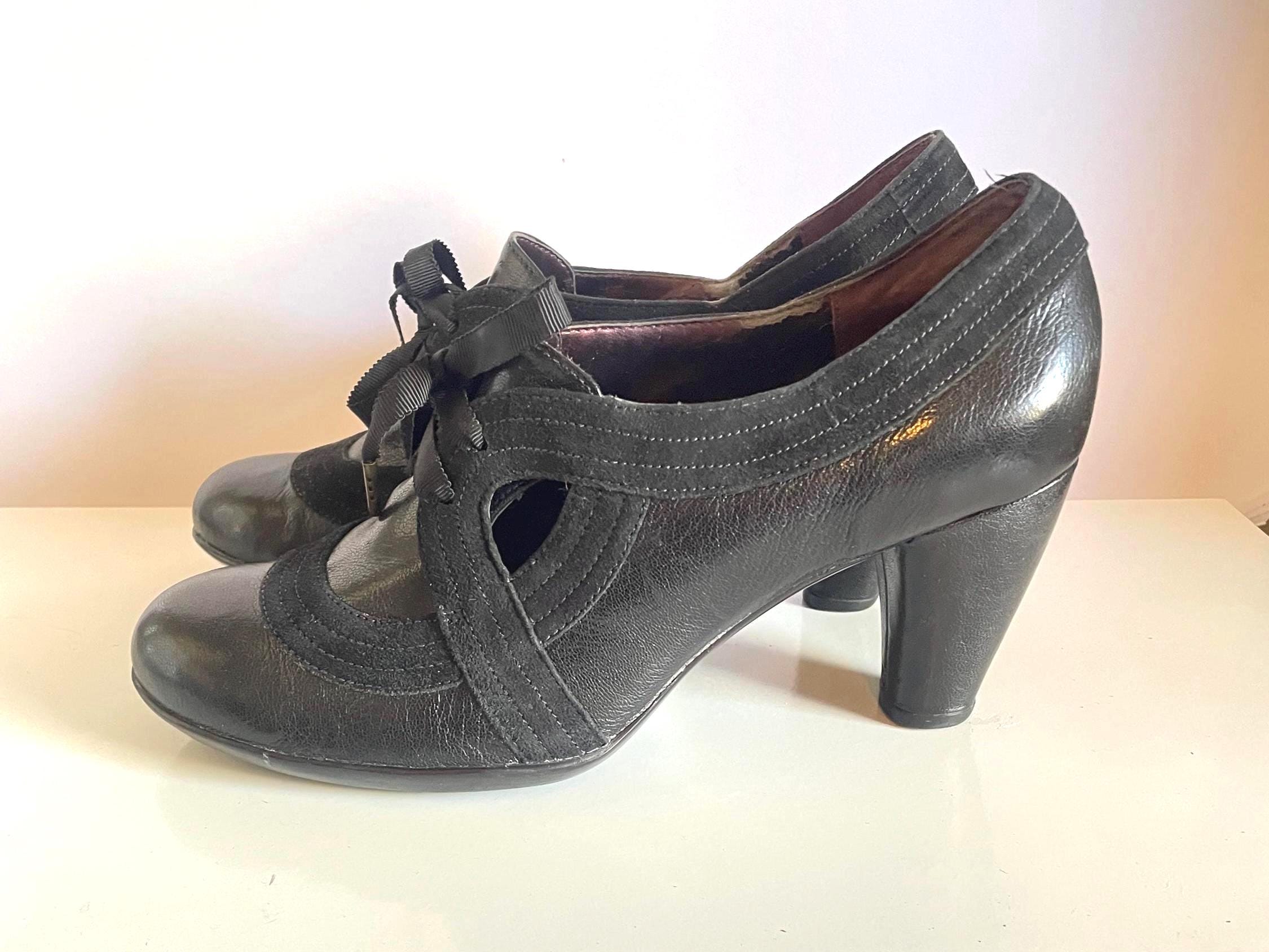 USA 1940’s 40s ヴィンテージ パンプス アールデコ 美品 40年代 USA VINTAGE 40s 40's OXFORD LEATHER PUMPS ヴィンテージ