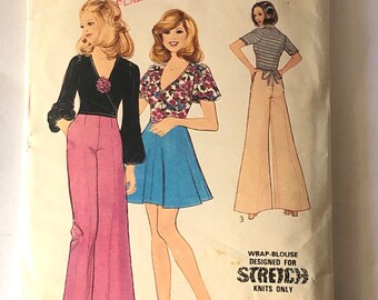 Vintage 1973 Style 4131 Ladies Flares, Blouse & Skirt Sewing Pattern l 1970s Sewing Pattern| Bust 34