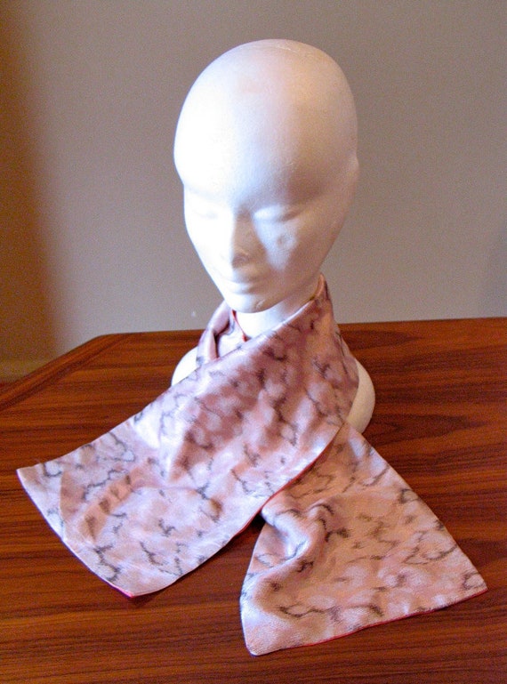 Vintage 1940s Pink Silk Scarf | 1940s - image 3