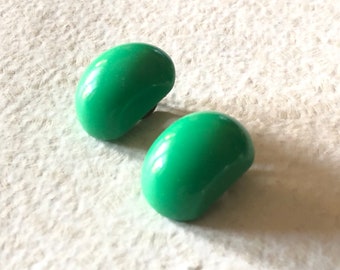 Vintage 1950s Green Plastic Earrings | 1950s Green Earrings | 50s West German Earrings