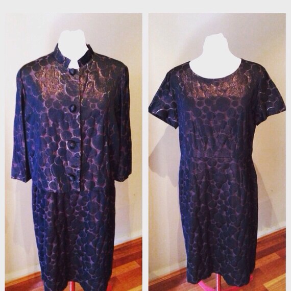 Vintage 1950s Purple Dress & Jacket Set | 42 Bust