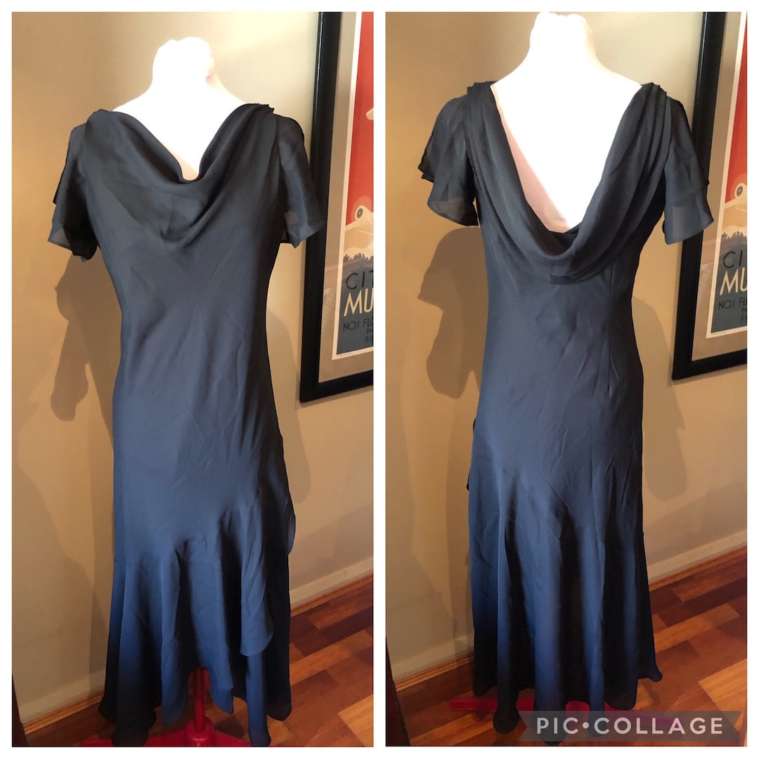 velvet blue dress Royal with structured sleeve Women's Slip Midi Dress My Actual Bust is:44