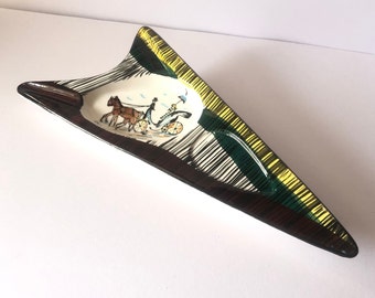 Vintage 1950s Ceramic Japanese 'Arrow' Atomic Ashtray | Mid Century Ceramics | 1950s Kitsch