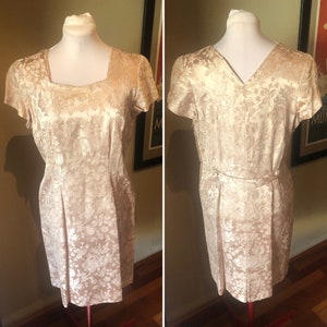 Robe de soirée en satin rose vintage des années 50 | Buste 36 | Robe de cocktail en satin rose des années 50
