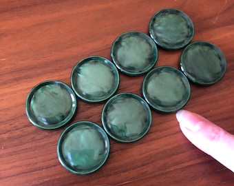 Vintage 1940s Large Green Bakelite Buttons x 8 | 1940s buttons | 3cm | Large buttons