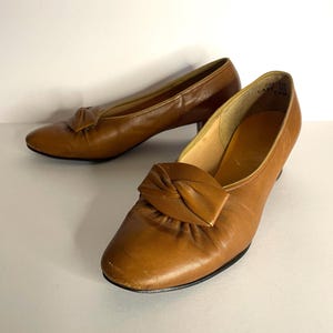 Vintage late 1960s/Early 70s Clarks Joyflex Brown Shoes | 1960s Shoes | 1960s Ladies Shoes