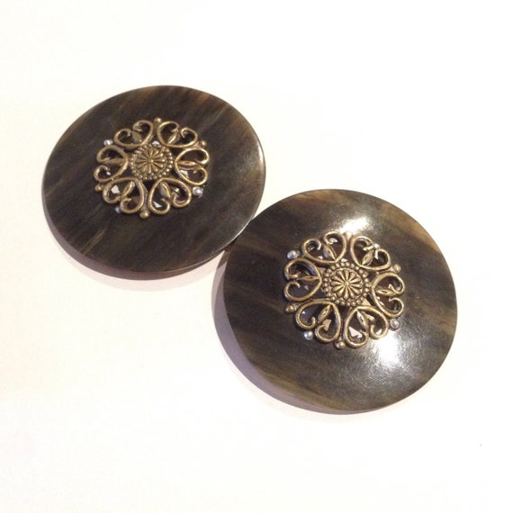 Vintage 1930s Two-Piece Round Celluloid Buckle | 1