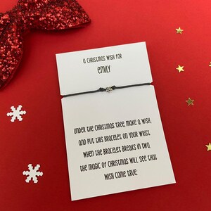 Een kerstwens vriendschap kleine zilveren ster bedelarmband met quote - verstelbare, gratis personalisatie!