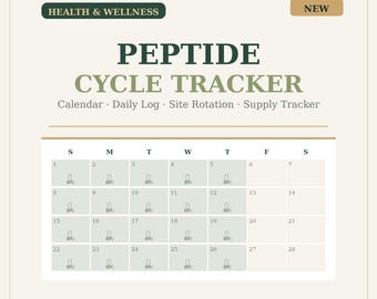 Peptide Cycle Tracker | Wellness Planner for Women 50+ (Digital Download)