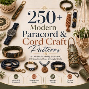 250+ Modern Paracord Patterns Bundle | Cord Craft , Bracelets, Pet Gear, Home Decor |Instant Download