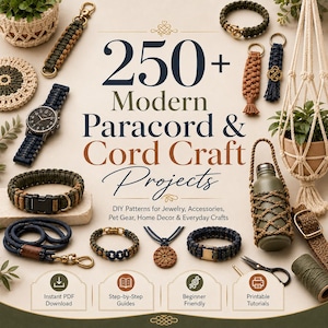 250+ moderna paracordmönsterpaket | Snöre, armband, husdjursutrustning, heminredning | Direkt nedladdning