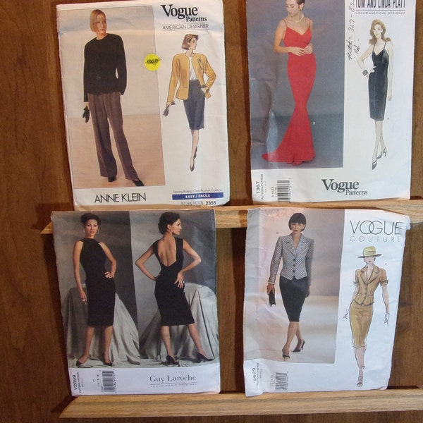 Vogue 2355, Anne Klein, Jacket Skirt Pants, Vogue 1367, Tom Linda Platt, Evening Gown, Vogue 2899, Guy Laroche, Dress, Vogue 2629 Suit,