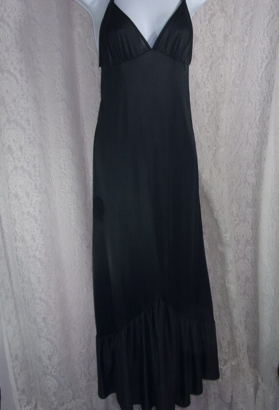 Black, Long Nightgown, Jacket Set, Coordinated, Size … Gem