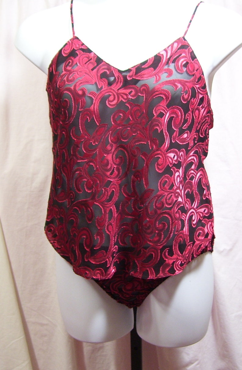 Babydoll Set Camisole Brazilian Panty Sexy Red Black Etsy