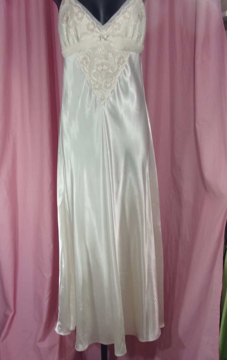 Flora Nikrooz Sexy Liquid Satin Ivory Long Nightgown | Etsy