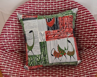 Bamako vintage birds cushion cover (red/green)