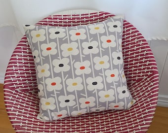 Japanese flowers grey cushion cover
