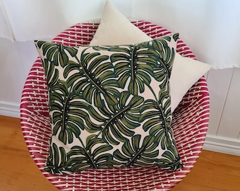 Monstera linen blend cushion cover