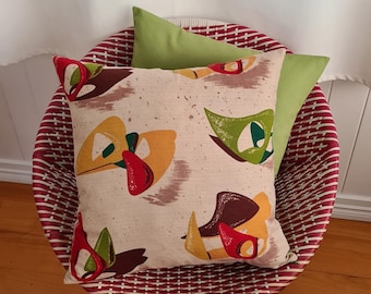 Surrealist barkcloth cushion cover