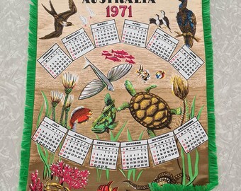 1971 Australian sea themed calendar pillow cover