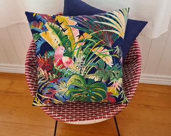 Parrot vintage canvas cushion cover