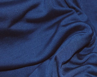 Seidenjersey dunkelblau,  0,5 Meter,  Jersey aus echter Seide für luxuriöse Nähprojekte, mittlere Stärke