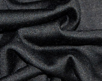 Seidenjersey schwarz , 0,5 Meter,  Jersey aus echter Seide für luxuriöse Nähprojekte, mittlere Stärke