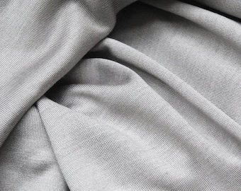 silk jersey, color silver, gray, luxury silk fabric, 80 silk, 20 Viskose, fabric