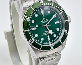 Refurbished Tudor Geneve Green Dial Rotating Bezel Automatic chronometer , Men's Luxury Wrist Watch