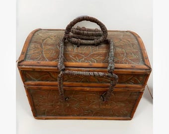 Förvaring för kinesisk folkkonst, dokumentlåda, bröllops-/hemgiftskista 30x23x23 cm