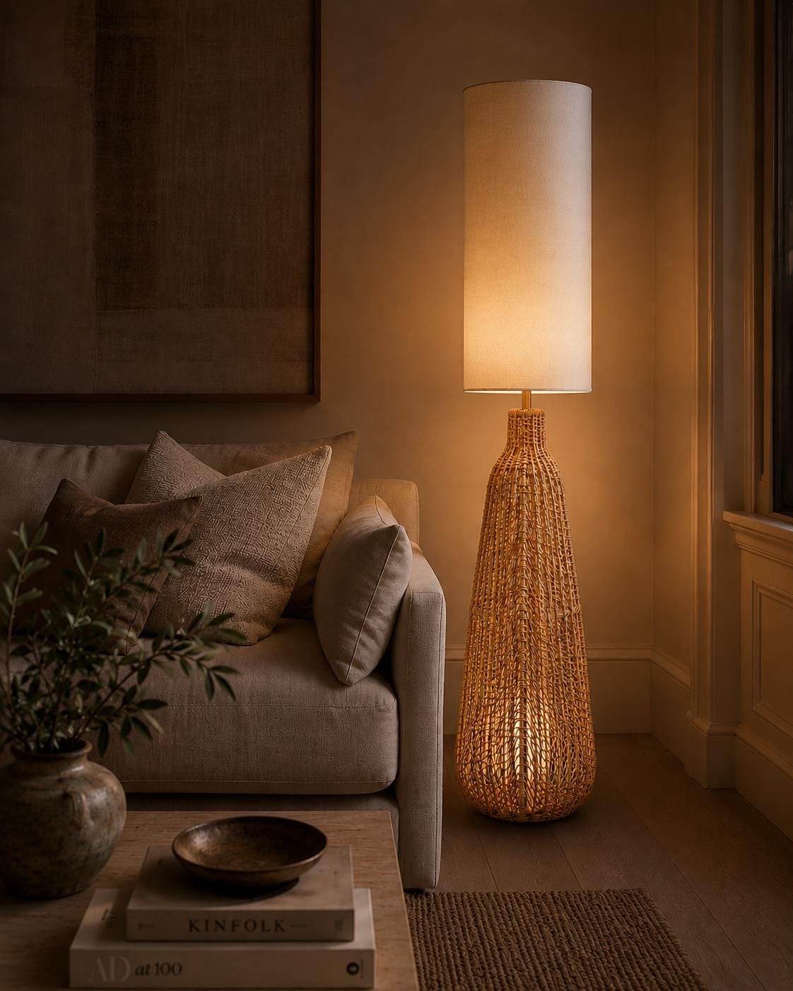 Leinen stehlampe