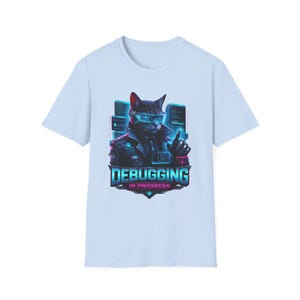 Cyberpunk-felsökningskatt-t-shirt | Retro futuristisk teknikgrafik
