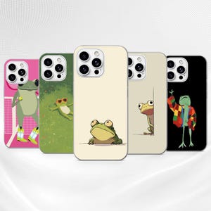 Lustiger Frosch Handyhülle Tier Cover für iPhone 17Pro, 16, 15, 14, 13, 12, Samsung S26, S25, S24, S23Fe, A16, A56, Pixel 10, 9Pro