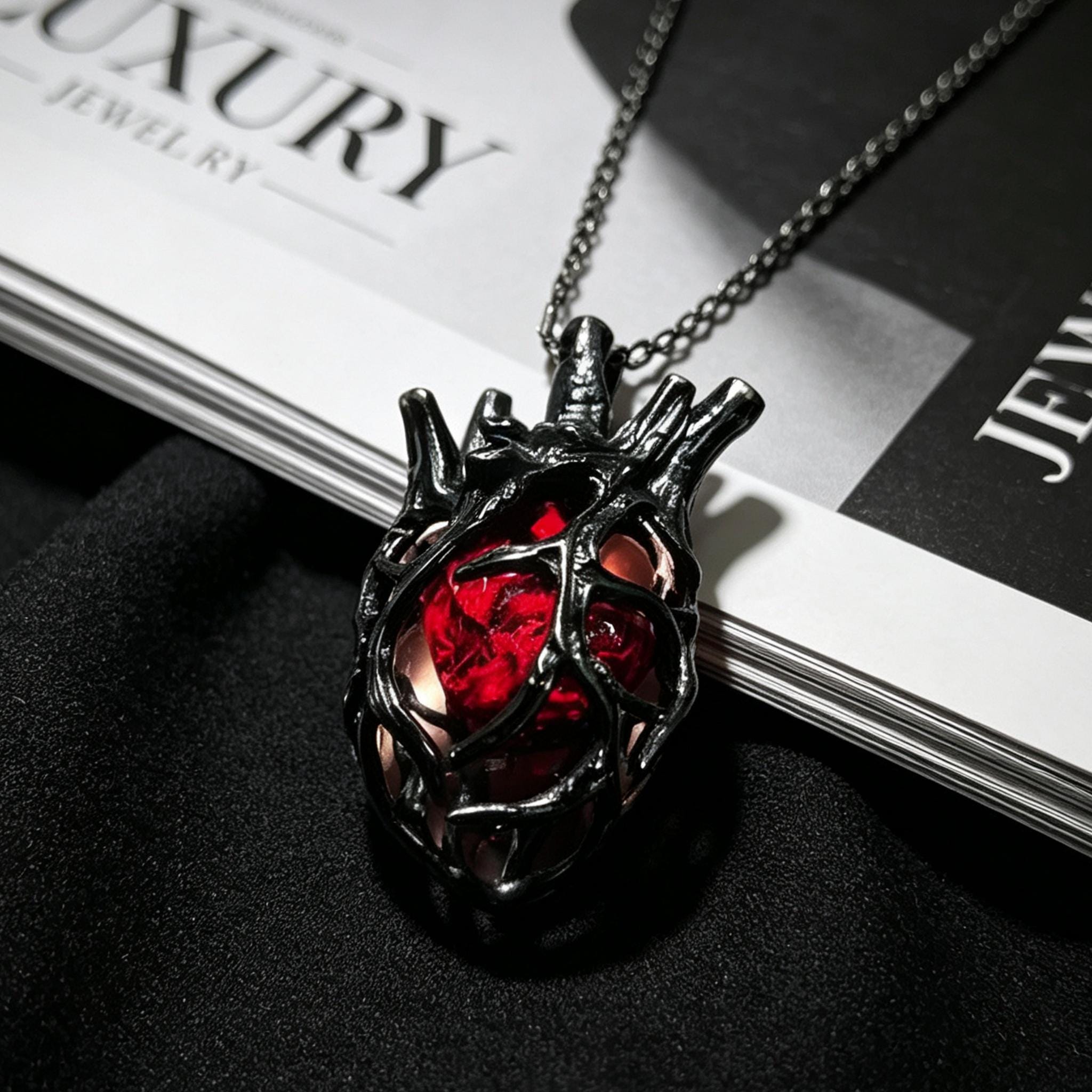 黑赤ネックレス#15 黒赤のネックレス - Etsy 日本