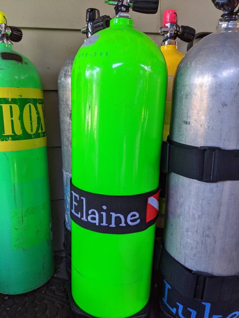 Dive flag name tag scuba tank band custom with name 3 in wide Etsy