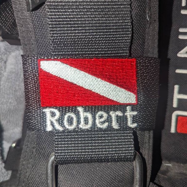 Dive flag name tag BCD custom with name