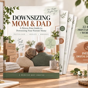 Downsizing Parents Home Workbook, Senior Moving Planner, Aging Parents Checklist, Printable Decluttering Guide