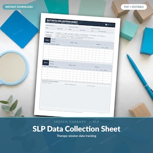 SLP Data Collection Sheet | Speech Therapy IEP Goal Tracking (PDF + Editable)