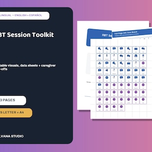 Zweisprachiges RBT-Sitzungs-Toolkit, ABA-Datenblätter, Token-Boards, visuelle Hilfsmittel und Elternformulare