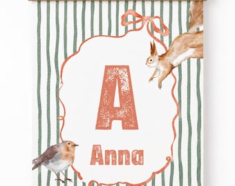 Personalized Woodland Name Canvas Art