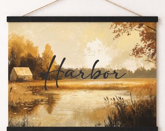 Personalized Name Banner, Rustic Canvas Wall Hanging