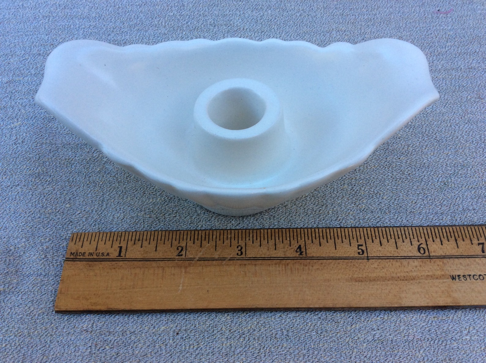 Vintage Bauer Pottery Candle Holder Dish in Satin White Etsy