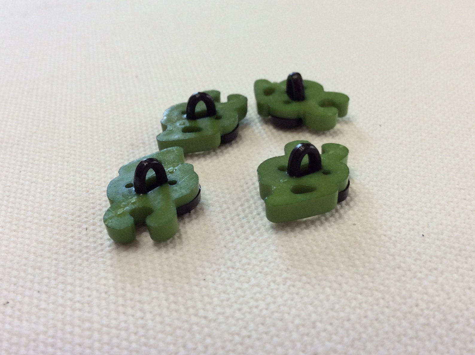 Four Green and Black Plastic ABC Buttons - Shank Buttons BT1159 - Etsy
