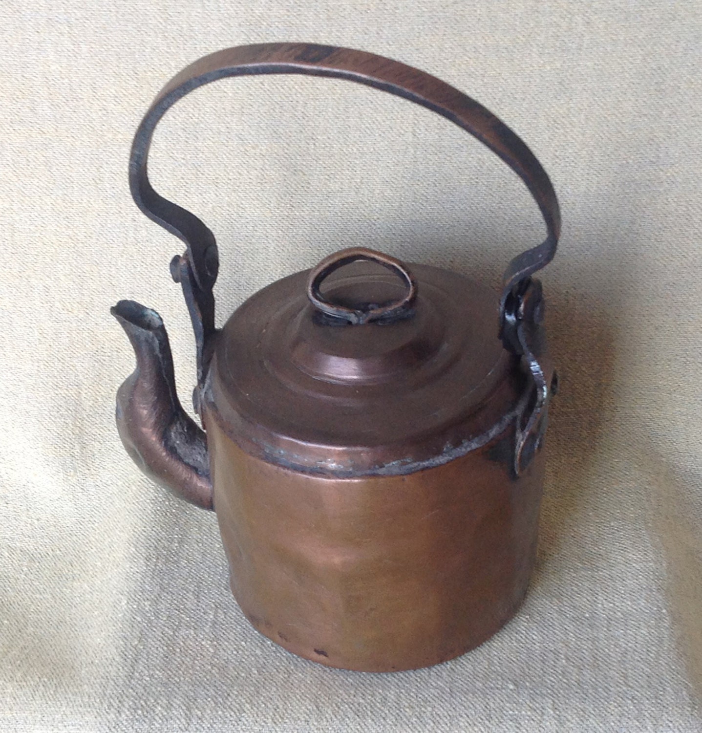 Vintage Copper Kettle With Lid Handmade Kettle Etsy