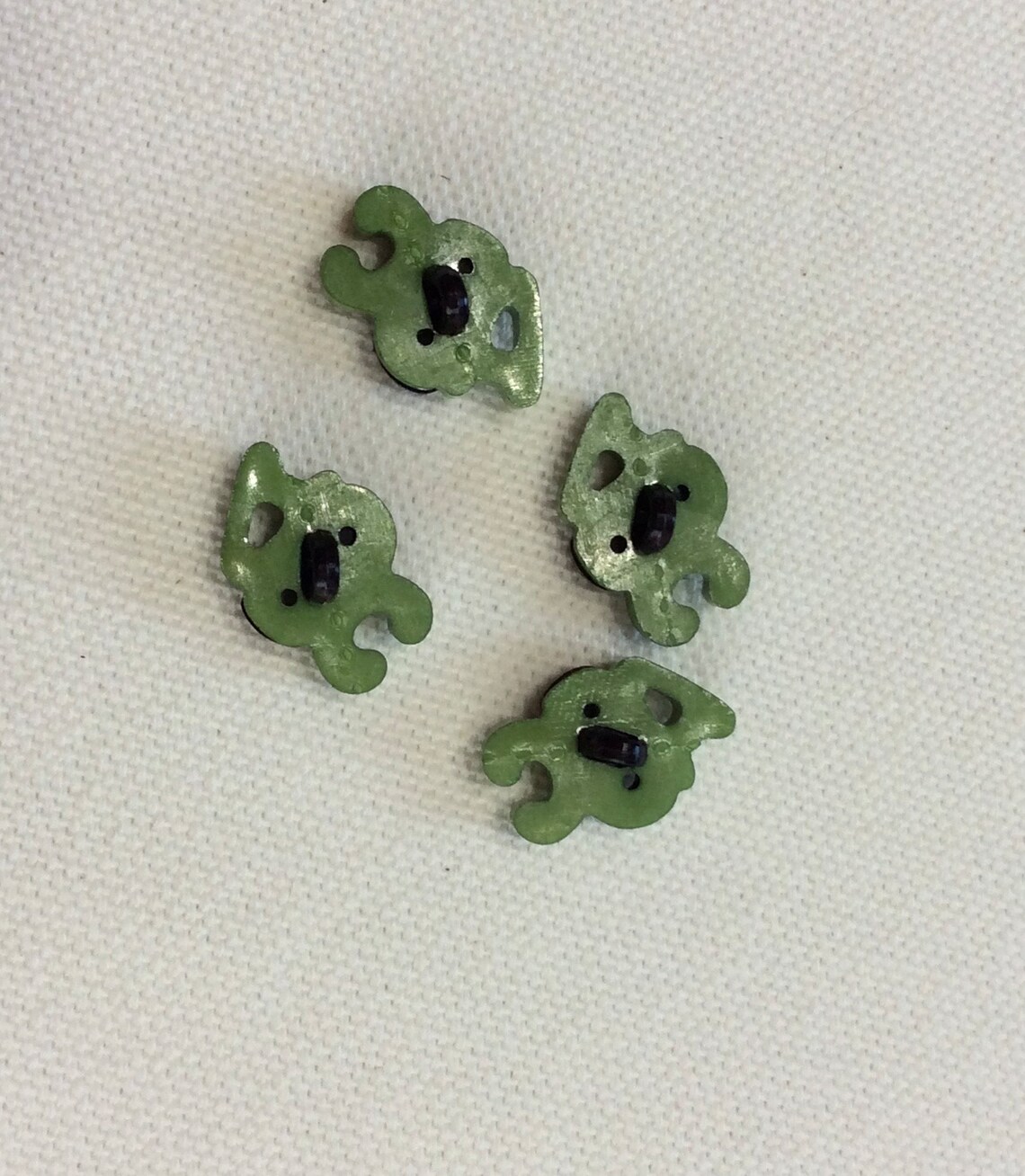Four Green and Black Plastic ABC Buttons - Shank Buttons BT1159 - Etsy