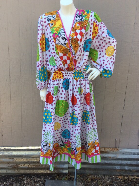 Diane Freis Multicolored Vintage Designer Dress
